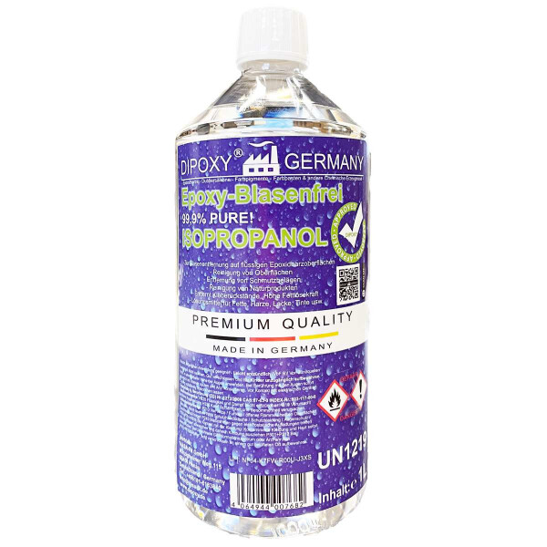1000ml, isopropanol 99.9% 2-propanol solvent isopropyl alcohol IPA, epoxy bubble-free!