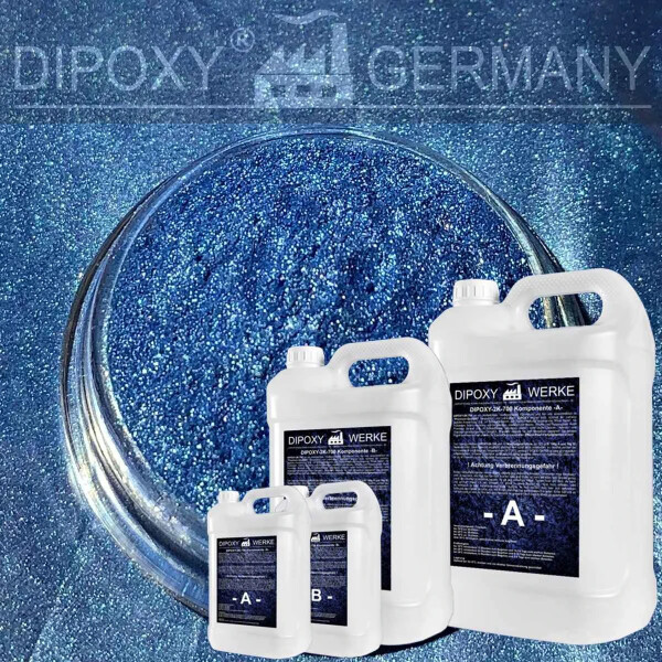 Epoxy resin + effect pigment blue 10 casting resin epoxy table bottom blue