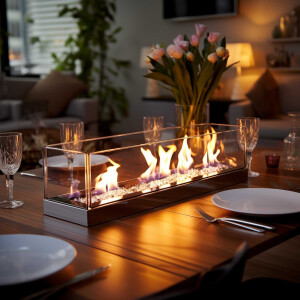 Bioethanol, Ethanol 80% Premium 2L (2x1L) - with crackling effect, bioethanol for decorative fires, table fireplaces, fireplaces and garden decorations for indoor and outdoor use - smoke and soot free