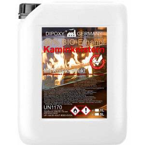 Bioethanol, Ethanol 80% Premium 2L (2x1L) - with crackling effect, bioethanol for decorative fires, table fireplaces, fireplaces and garden decorations for indoor and outdoor use - smoke and soot free