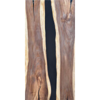 Epoxidharz Tischplatte River Table Schwarz Walnuss...