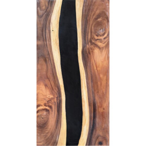 Epoxidharz Tischplatte River Table Schwarz Walnuss...
