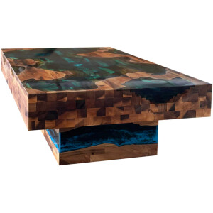 Epoxy resin table River Table Complete Set Walnut Solid...