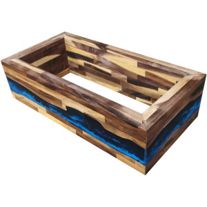 Epoxy resin table River Table Complete Set Walnut Solid Wood 1396-795-400mm