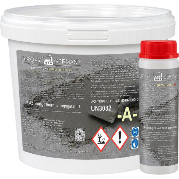 2K epoxy repair mortar for concrete, screed & floors with quartz - repair & patching | DIPOXY