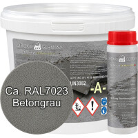 2K epoxy repair mortar for concrete, screed & floors with quartz - repair & patching 1 kg approx. RAL 7023 Concrete grey | DIPOXY
