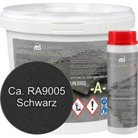 2K epoxy repair mortar for concrete, screed & floors with quartz - repair & patching 10 kg approx. RAL 9005 Black | DIPOXY