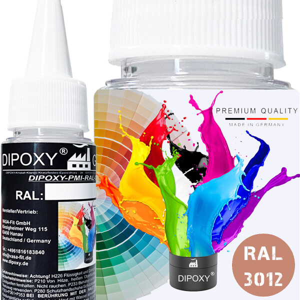 Dipoxy-PMI-RAL 3012 BEIGE RED Extremely highly concentrated base pigment colour paste Colourant for epoxy resin, polyester resin, polyurethane systems, concrete, lacquers, liquid paint, synthetic resin jewellery