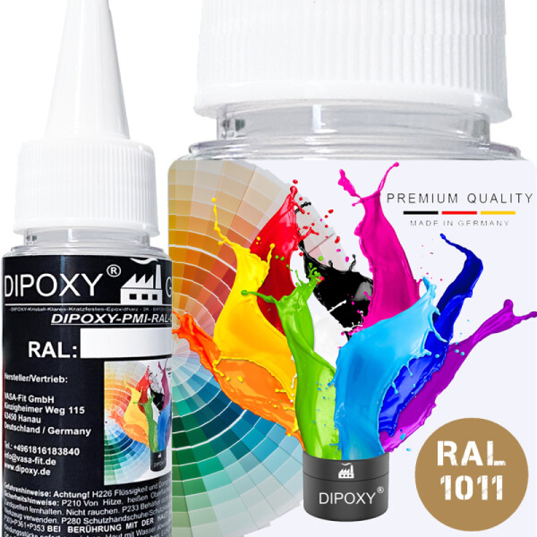 Dipoxy-PMI-RAL 1011 BROWN BEIGE Extremely highly concentrated base pigment colour paste Colourant for epoxy resin, polyester resin, polyurethane systems, concrete, varnishes, liquid paint, synthetic resin jewellery