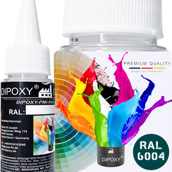 Dipoxy-PMI-RAL 6004 BLUE-GREEN Extremely highly concentrated base pigment colour paste Colourant for epoxy resin, polyester resin, polyurethane systems, concrete, lacquers, liquid paint, synthetic resin jewellery