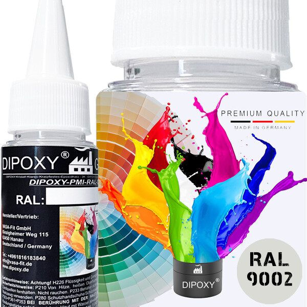 Dipoxy-PMI-RAL 9002 GREY WHITE Extremely highly concentrated base pigment colour paste Colourant for epoxy resin, polyester resin, polyurethane systems, concrete, lacquers, liquid paint, synthetic resin jewellery