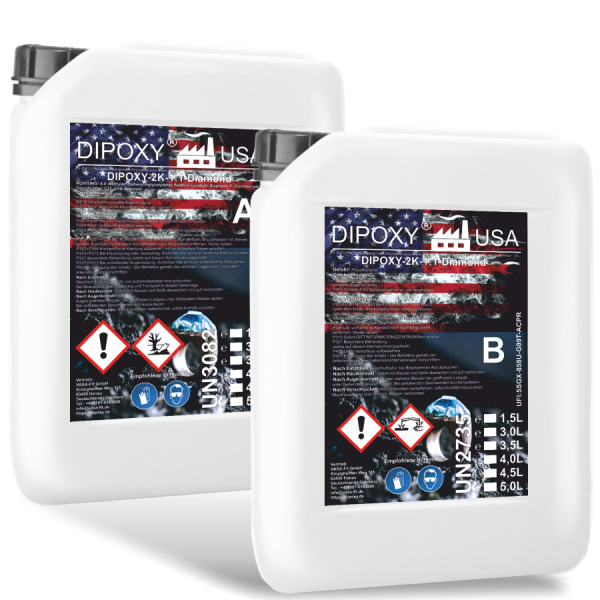 Epoxy resin-1:1-Diamond -MAX-UV-crystal-clear-casting-resin-2K-resin+hardener-0,1-10cm 4L(2L A + 2L B)